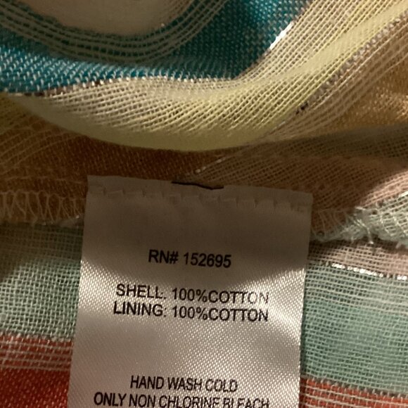 Q & A Women's Cropped Top Blouse Size L Button Down Tie Front Short Sleeve - Picture 7 of 7